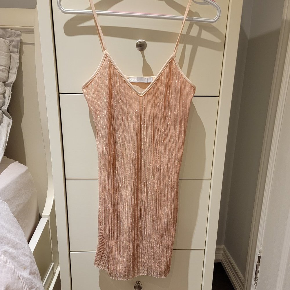 Light Pink Shimmery Slip Dress - US 2